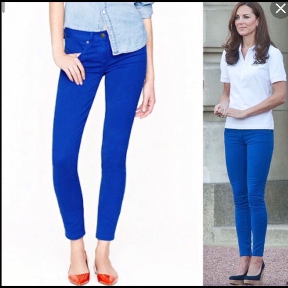 J. Crew Toothpick Stretch Royal Blue Jeans 26